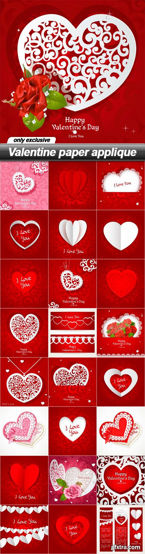 Valentine paper applique - 25 EPS