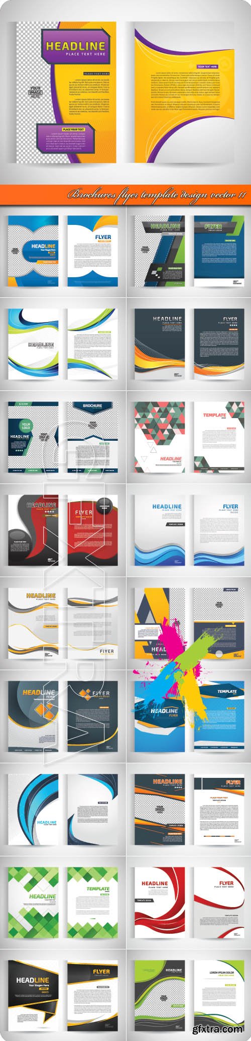 Brochures flyer template design vector 11