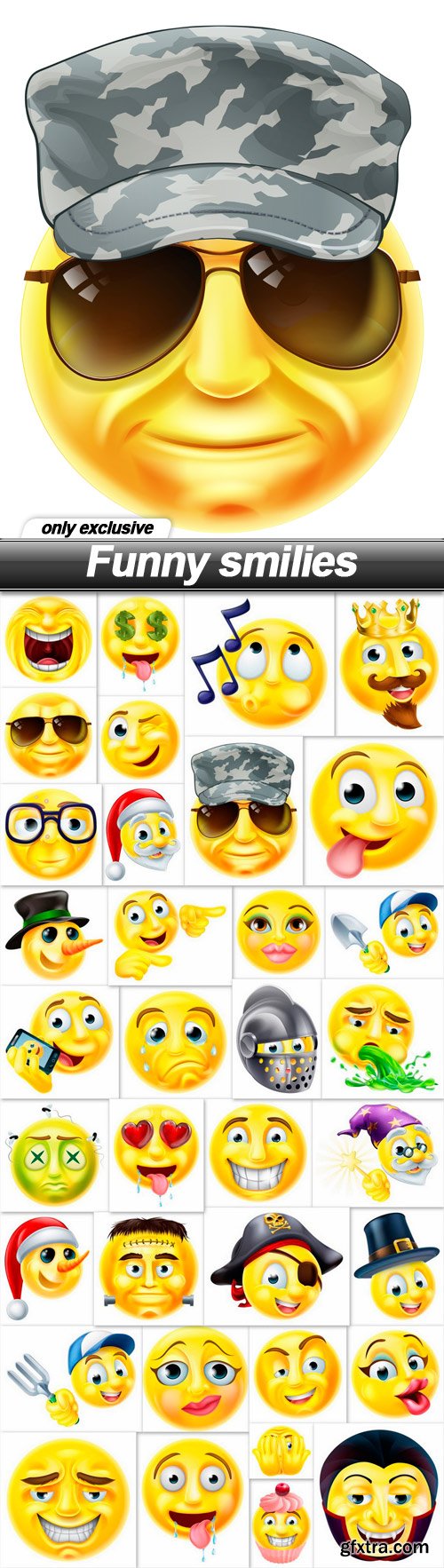 Funny smilies - 35 EPS