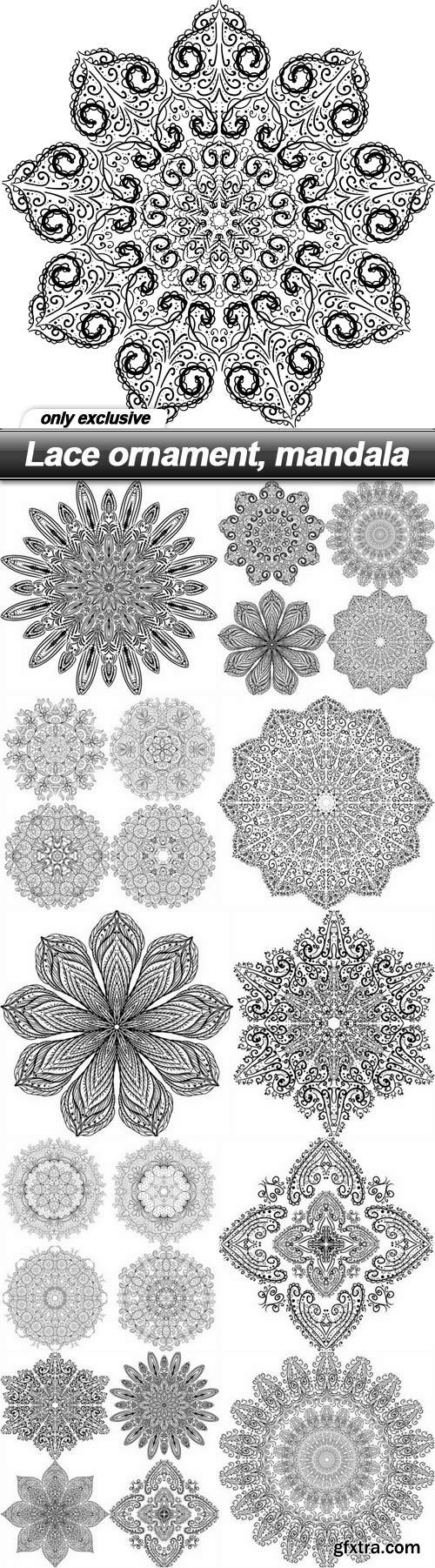 Lace ornament, mandala - 11 EPS