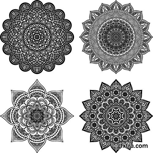 Rosette vintage decorative elements vector 2