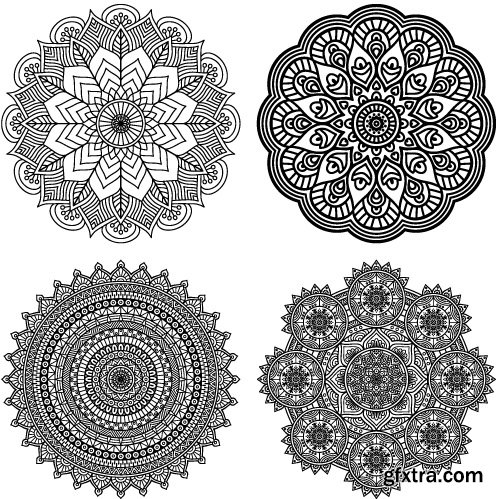 Rosette vintage decorative elements vector 2