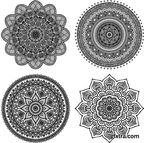 Rosette vintage decorative elements vector 2