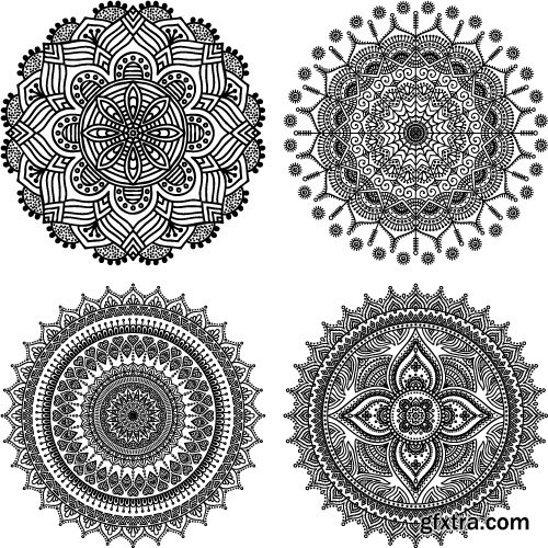 Rosette vintage decorative elements vector 2