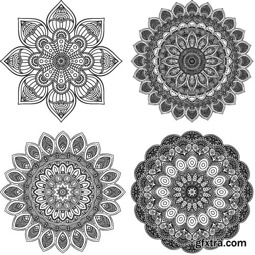 Rosette vintage decorative elements vector 2