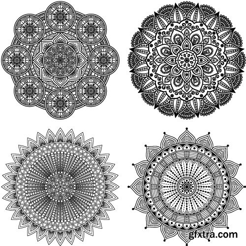 Rosette vintage decorative elements vector 2