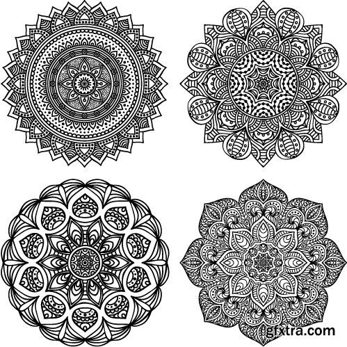 Rosette vintage decorative elements vector 2