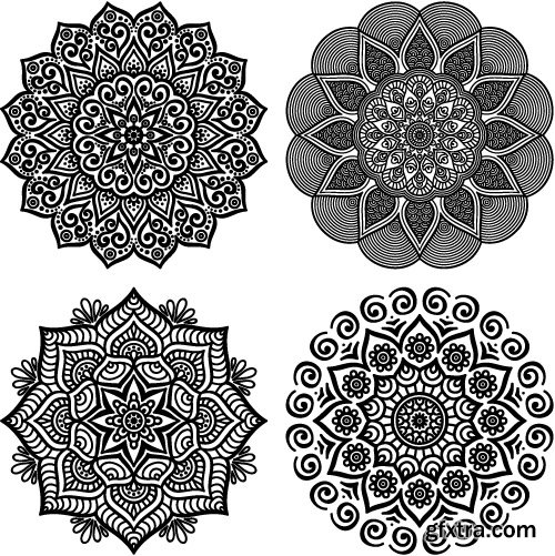 Rosette vintage decorative elements vector 2