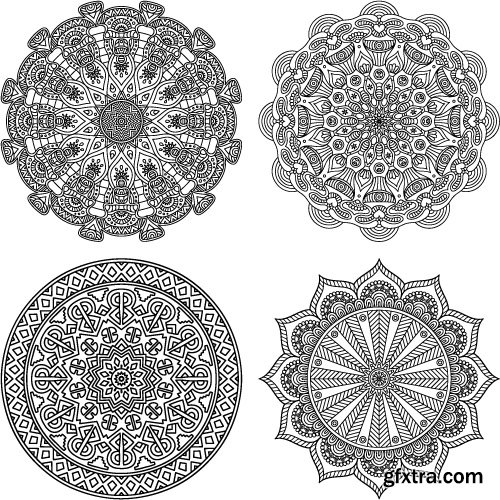 Rosette vintage decorative elements vector 2