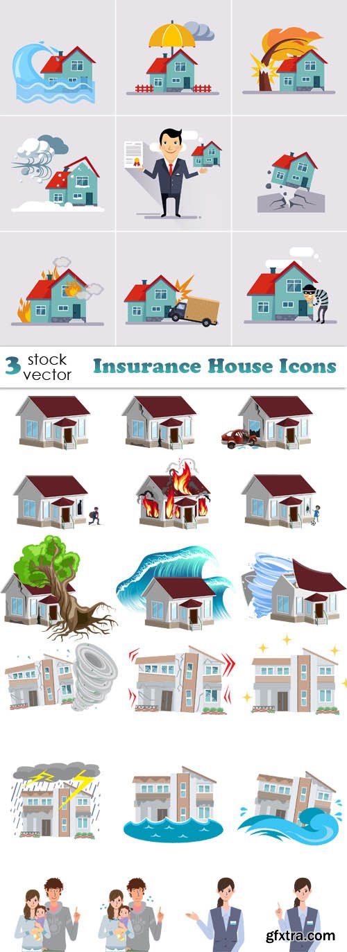 Vectors - Insurance House Icons