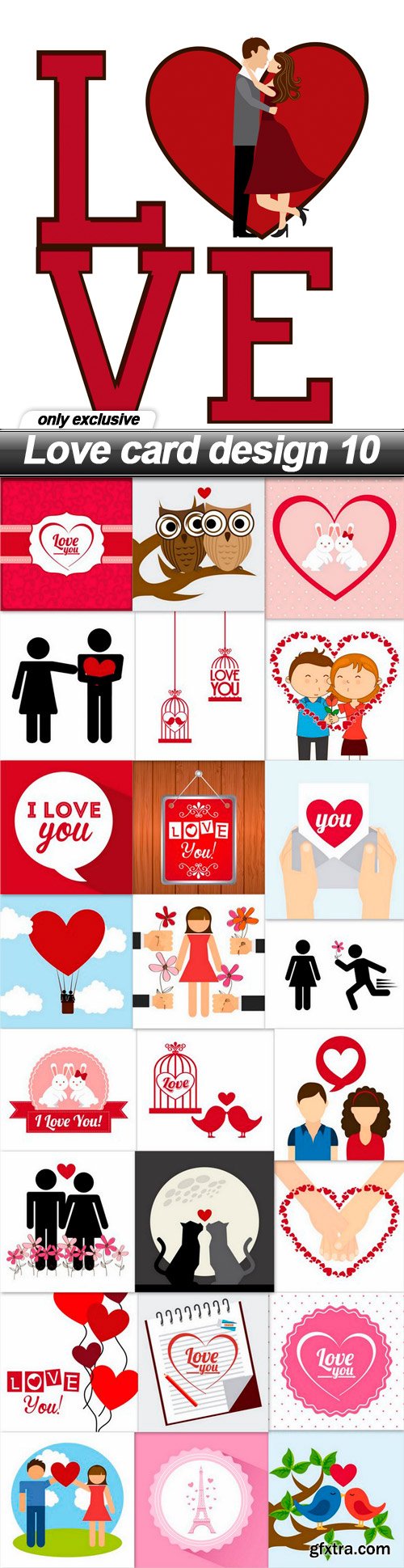 Love card design 10 - 25 EPS