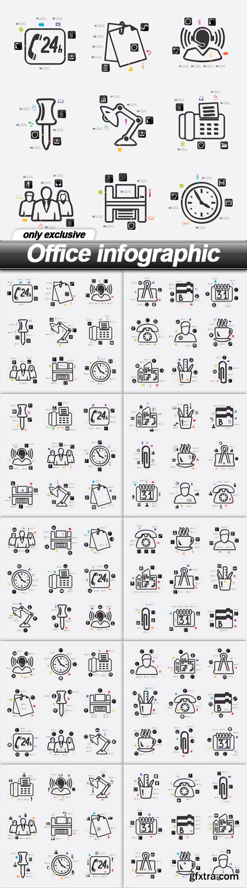 Office infographic - 10 EPS