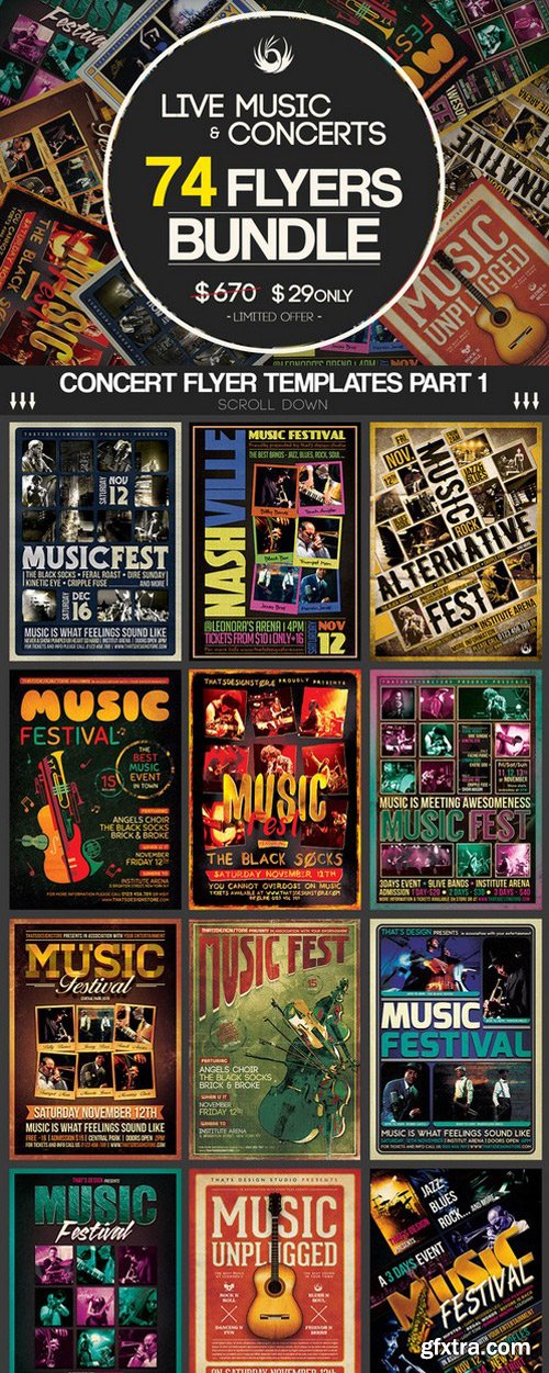 CM - 74 Live and Concerts Flyers Bundle 502569