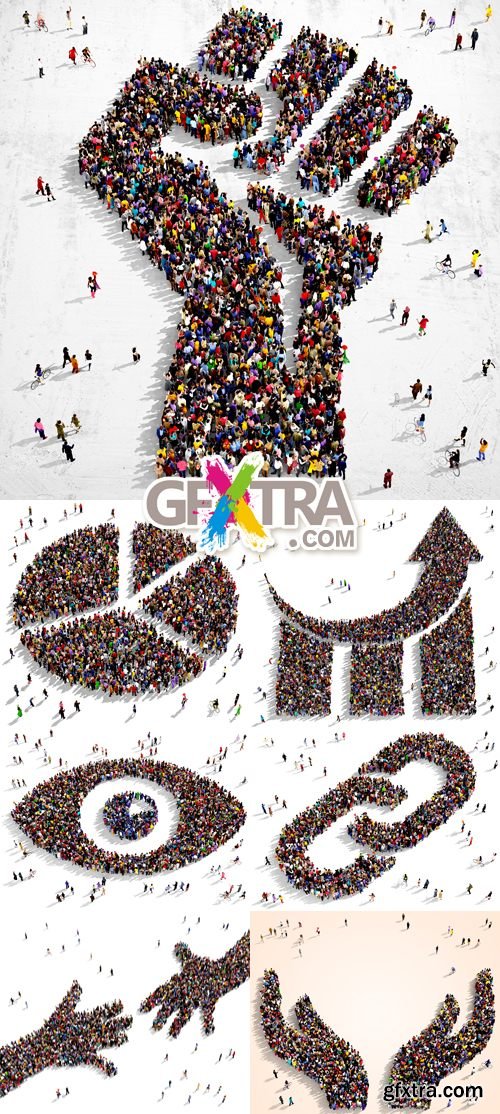 Stock Photo - Figures made from People Crowd