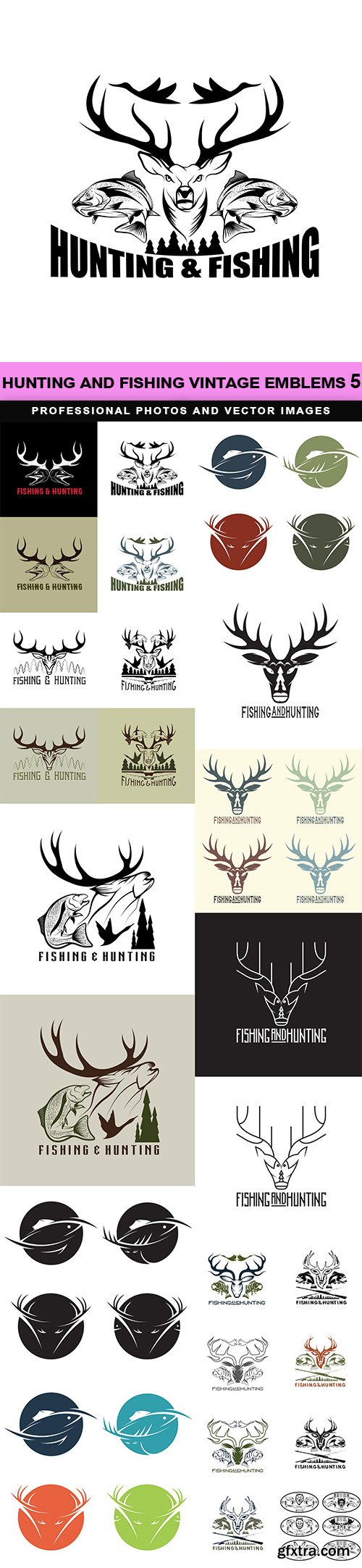 Hunting and fishing vintage emblems 5