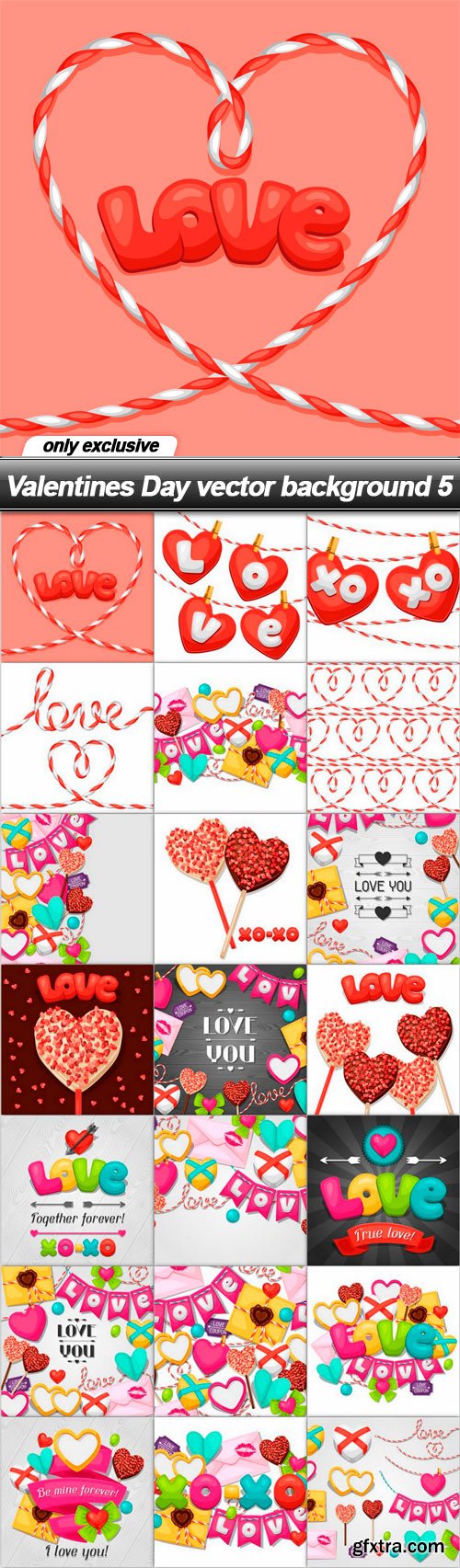 Valentines Day vector background 5 - 21 EPS