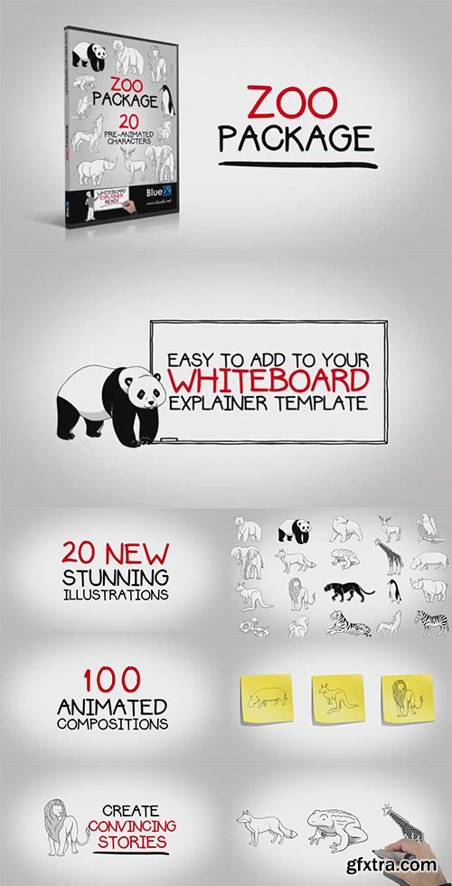 Whiteboard Zoo Character Package