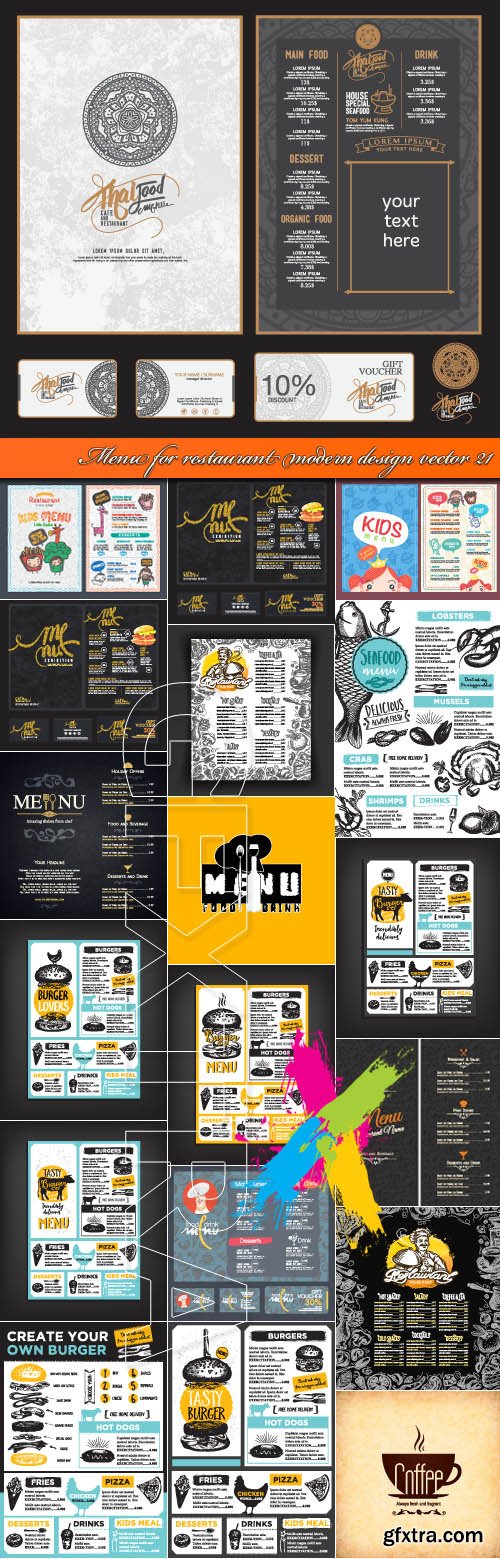 Menu for restaurant modern design vector 21