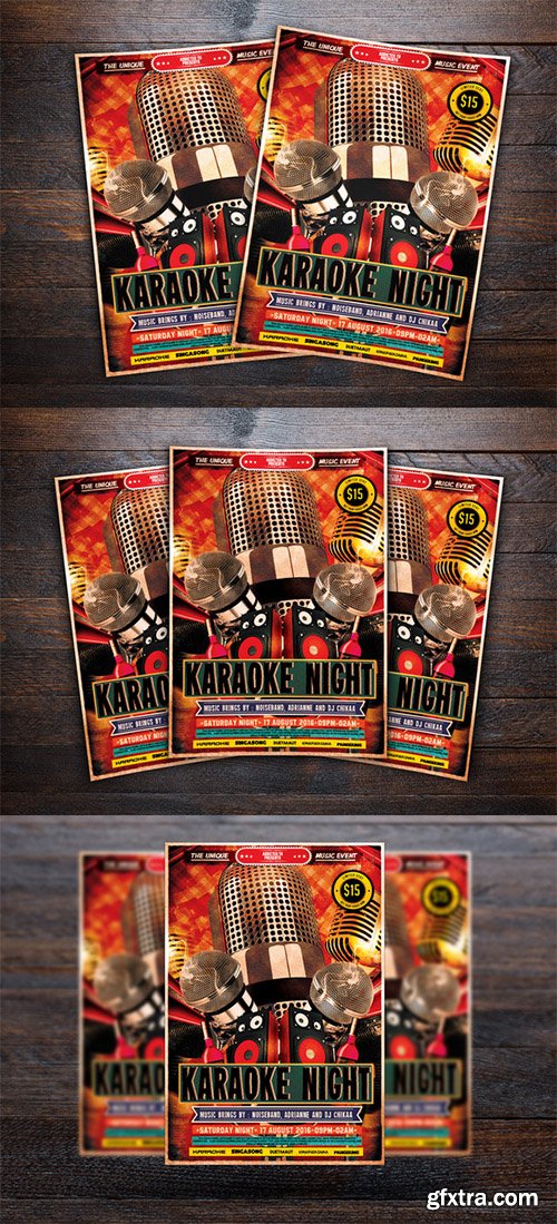 CreativeMarket Karaoke Night Music Flyer 492285