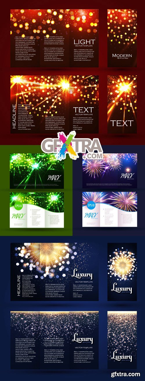 Sparkling Brochure Templates Vector