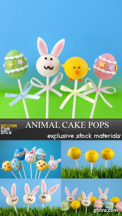 Animal Cake Pops - 5 UHQ JPEG