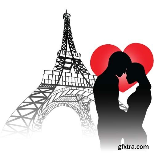 Eiffel Tower and heart