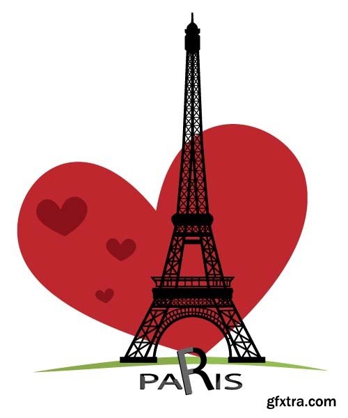 Eiffel Tower and heart