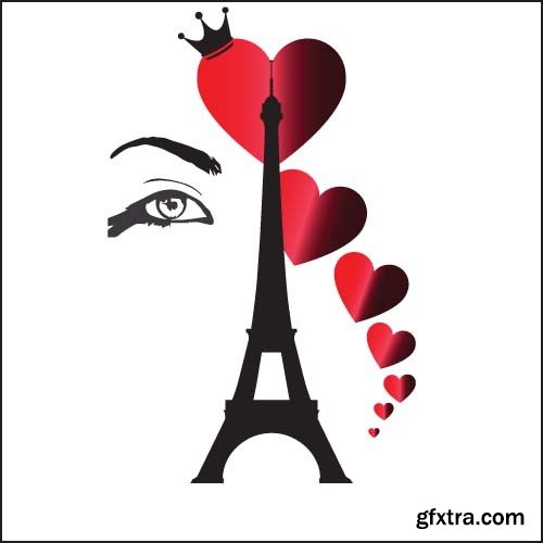 Eiffel Tower and heart