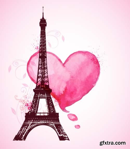 Eiffel Tower and heart