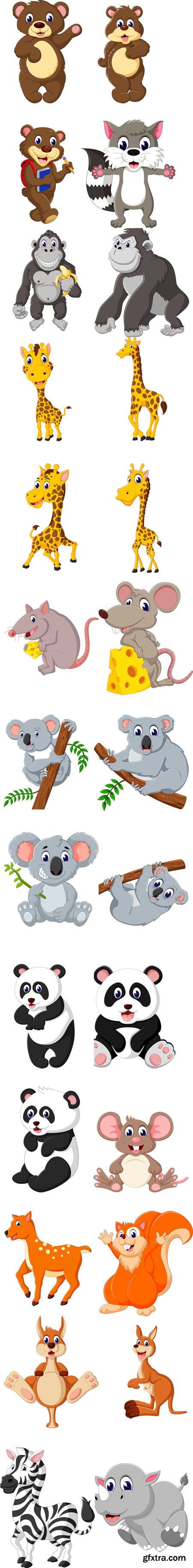 Illustration of cartoon animals - Vectors A000024