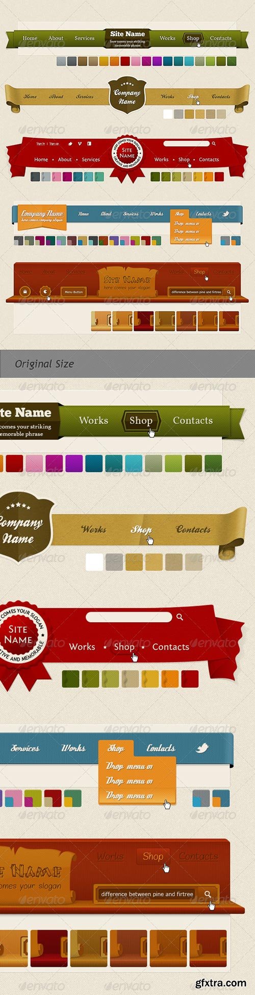 GraphicRiver - Headers and Navigation (Web Kit) - 254934