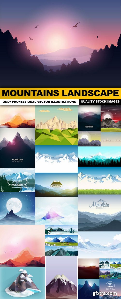 Mountains Landscape - 25 Vector