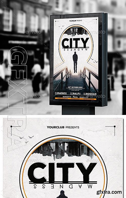 GraphicRiver - City Madness Party Flyer 12649059