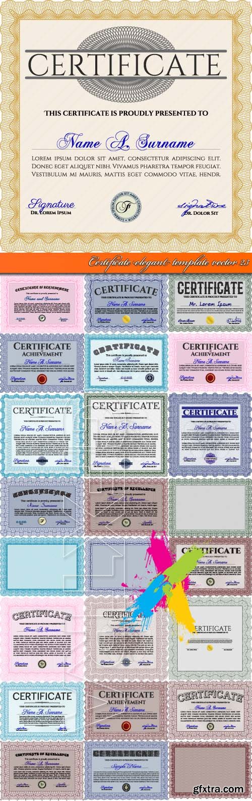 Certificate elegant template vector 23