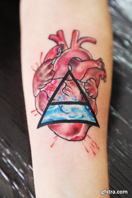 Heart tattoo on the body