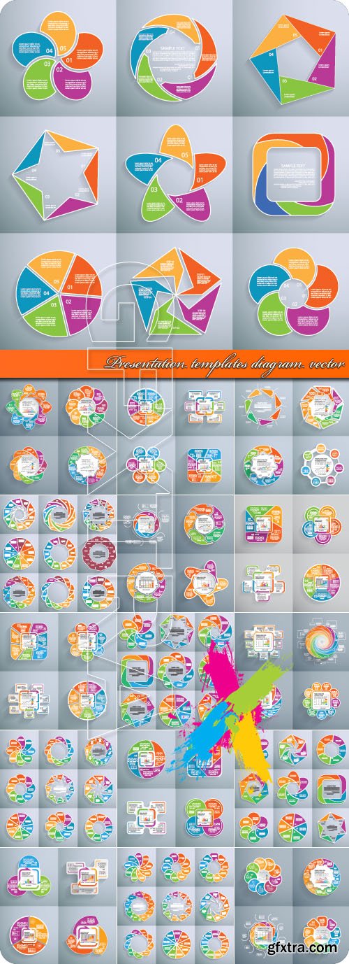 Presentation templates diagram vector