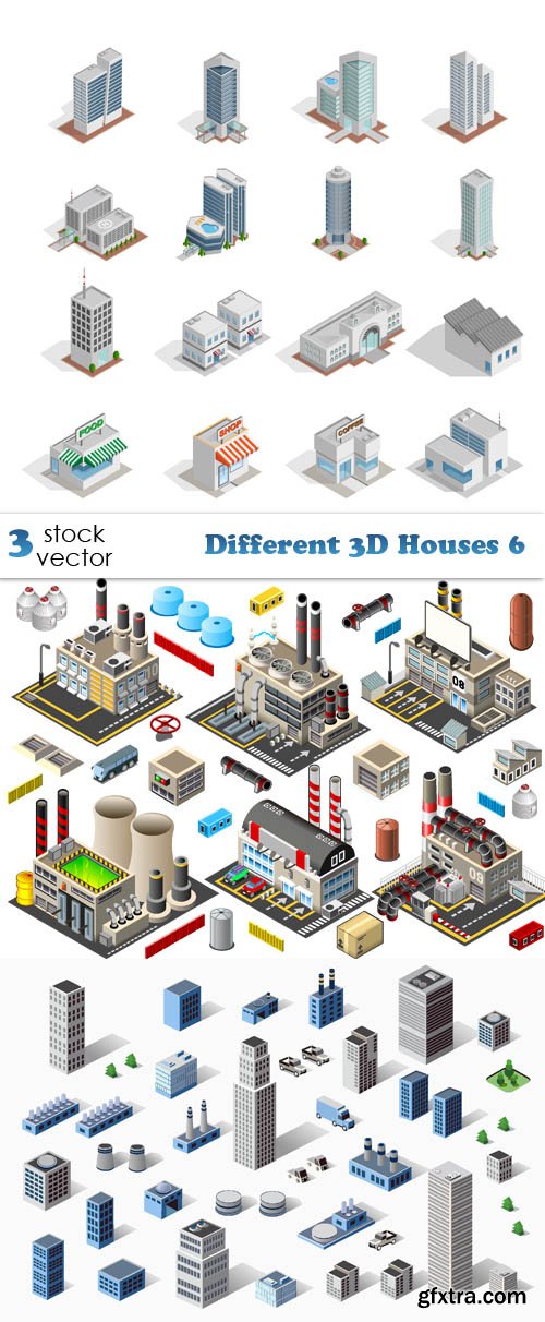 Vectors - Different 3D Houses 6