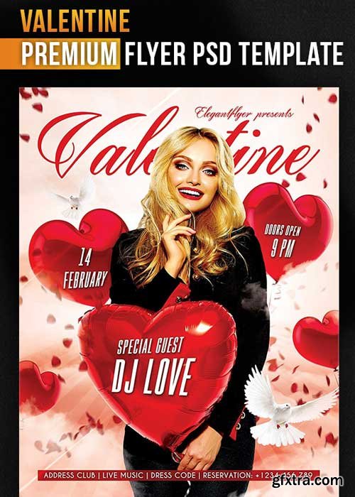 Valentine Flyer PSD Template + Facebook Cover