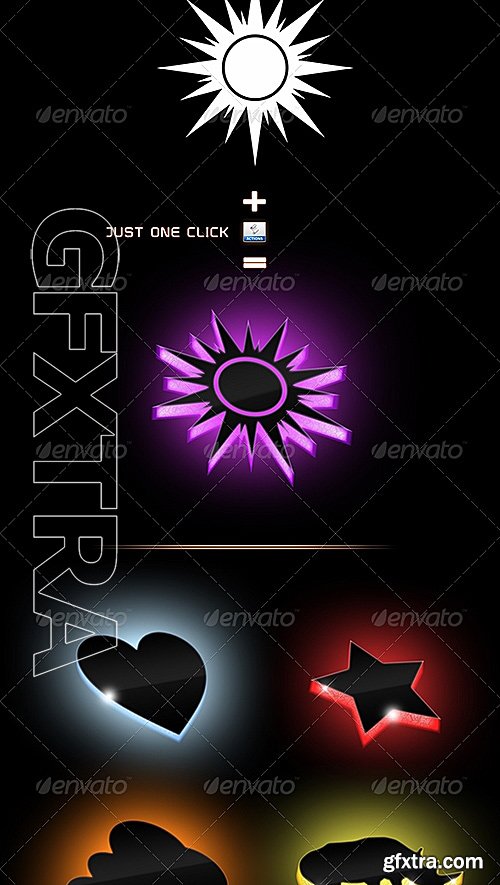 GraphicRiver - 3D Light Text Photoshop Action 7543533