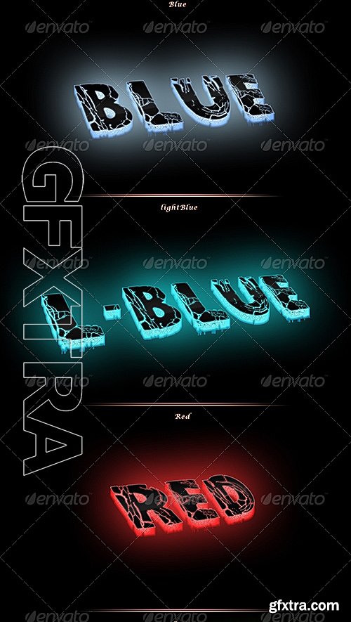 GraphicRiver - 3D Light Text Photoshop Action 7543533