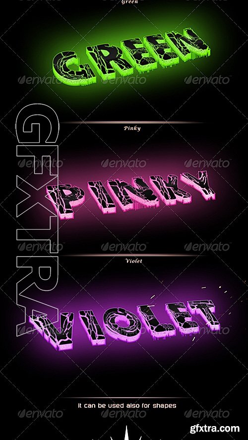 GraphicRiver - 3D Light Text Photoshop Action 7543533