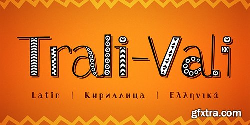 Trali-Vali Font Family 5 Fonts $150