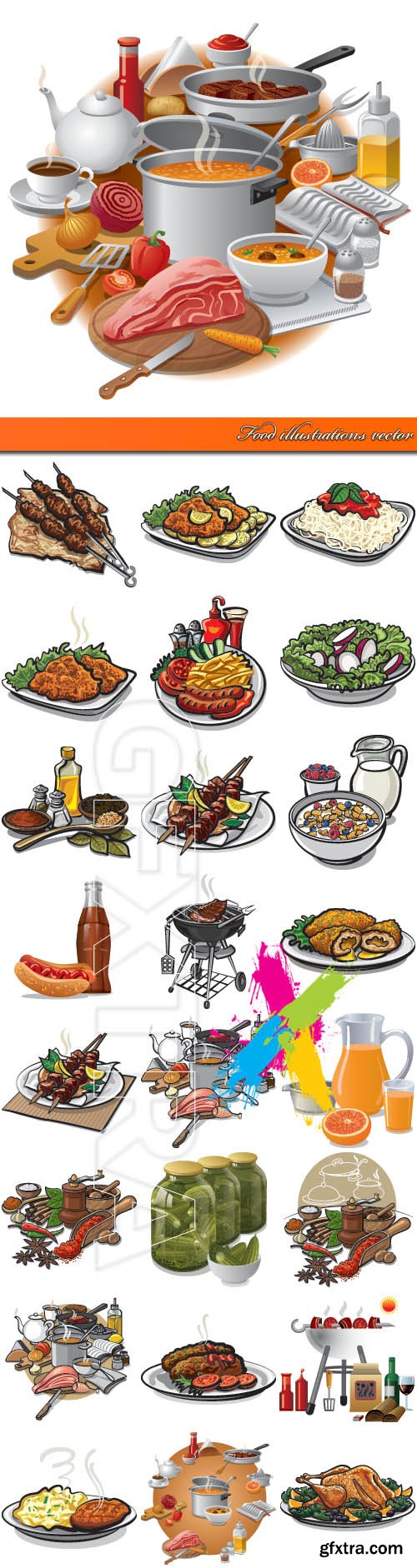 Food illustrations vector