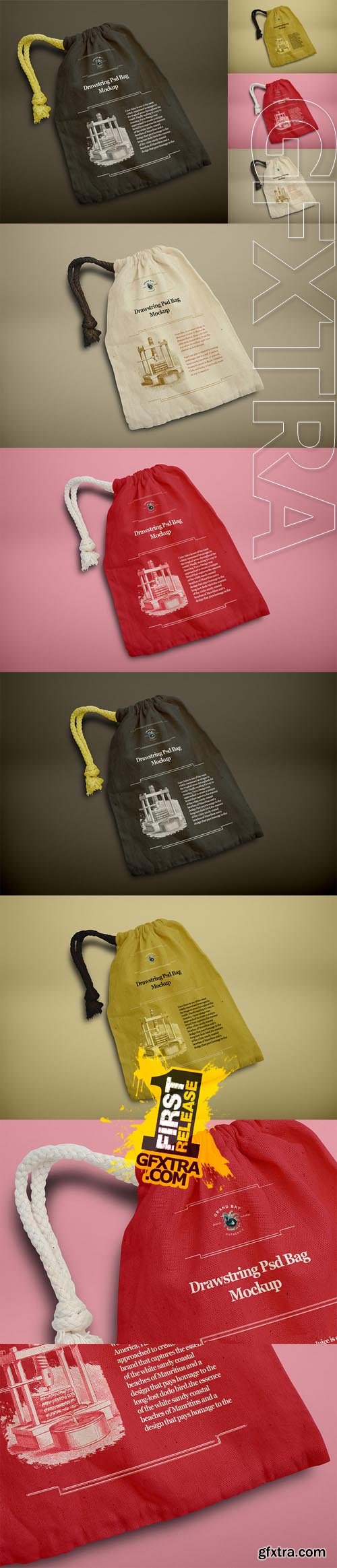 CM - Drawstring Psd Bag Mockup 507512