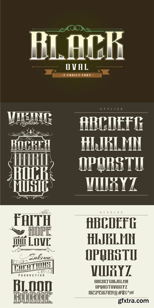 Black Oval Font - CM 212373