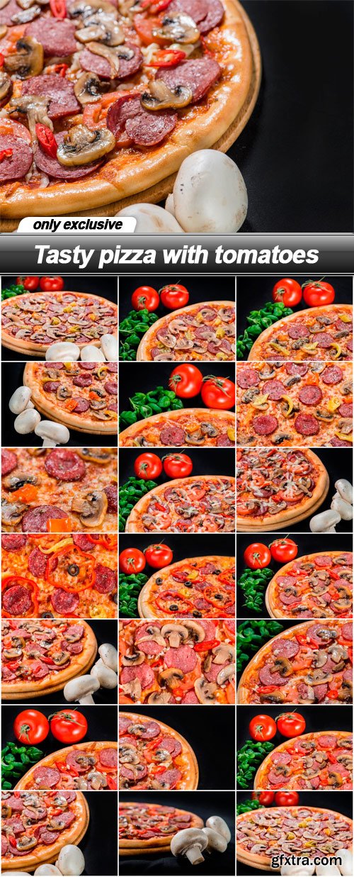 Tasty pizza with tomatoes - 20 UHQ JPEG