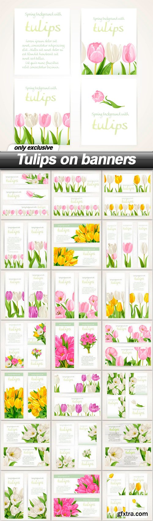 Tulips on banners - 22 EPS