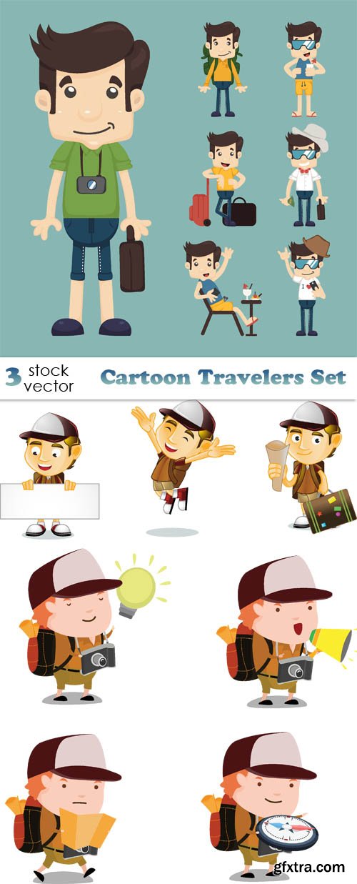 Vectors - Cartoon Travelers Set