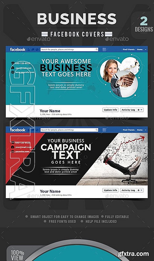 GraphicRiver - Business Facebook Covers - 2 Designs 11241441