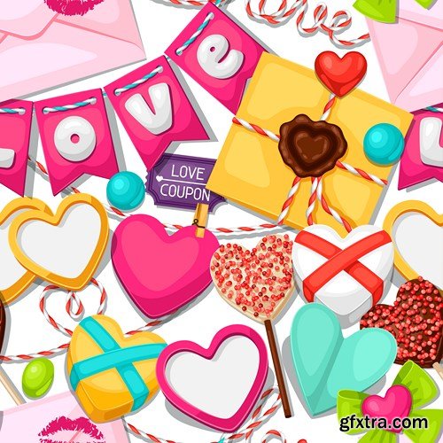 St. Valentine's Day, Hearts, Love - 25xEPS, AI